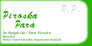 piroska para business card